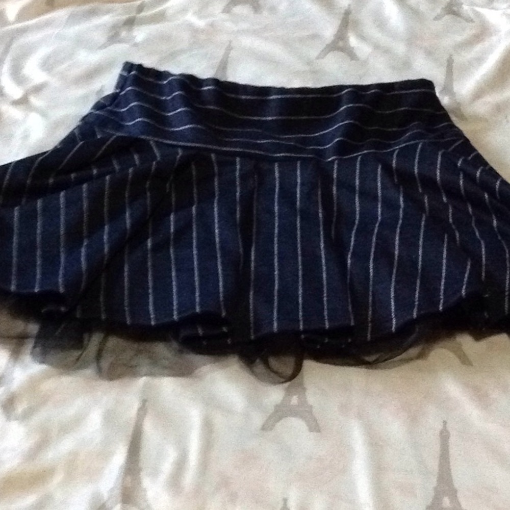 Blue skirt with white stripes